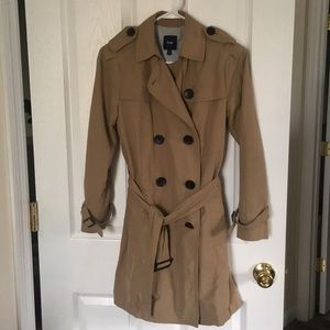 GAP Petite XS Tan Lightweight Trench EUC